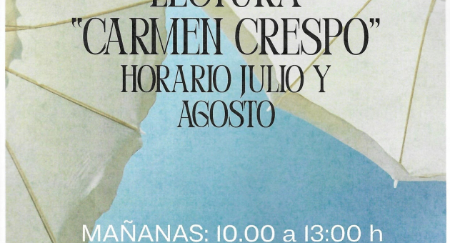 Horario de verano en el Centro de lectura Carmen Crespo